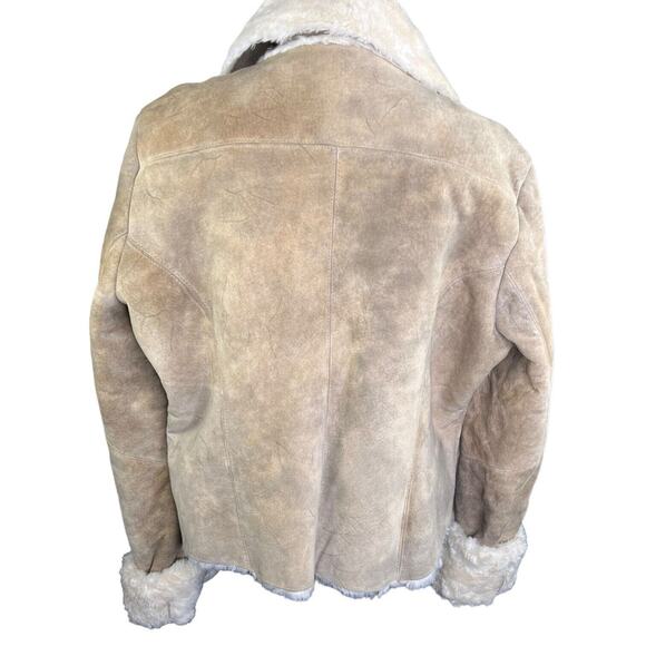 XOXO DIstressed Suede Jacket With Sherpa Lining Women’s Size XL Penny Lane Vibes - Picture 9 of 16
